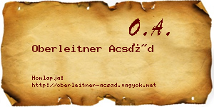Oberleitner Acsád névjegykártya
